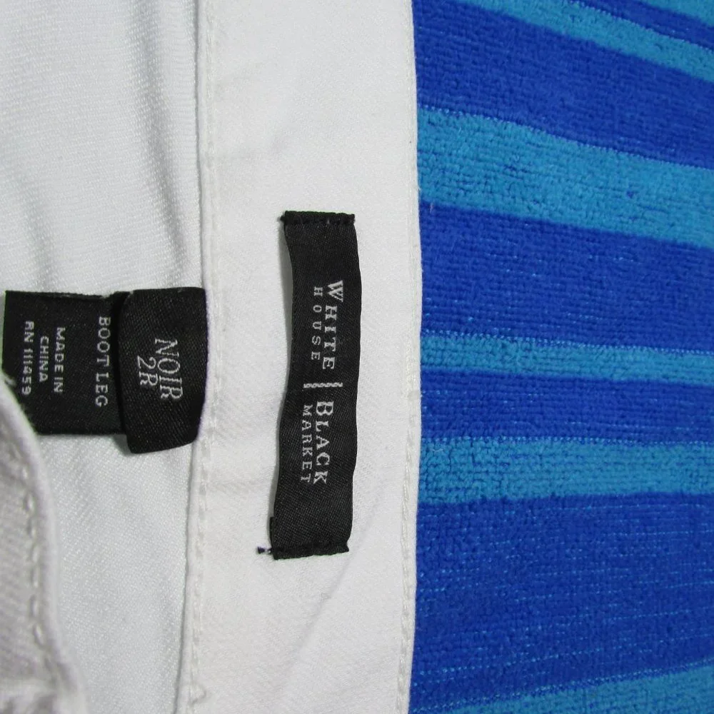 WHBM Noir Boot Cut Jeans White Silver Embellished - Picture 7 of 7